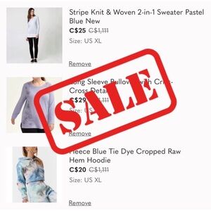 Clearance Tops And Sweaters Size XL